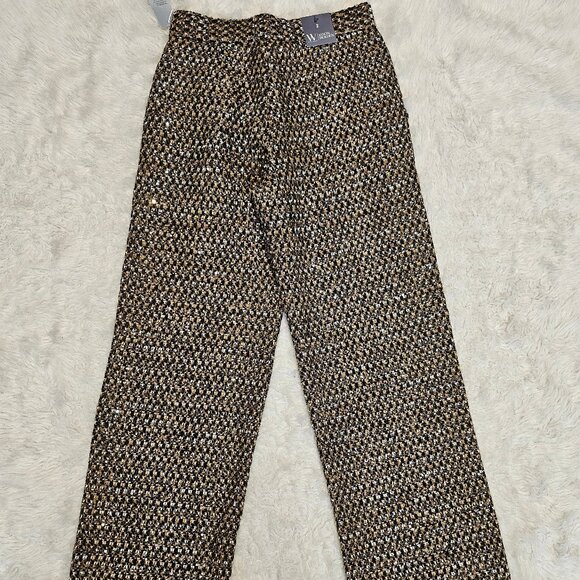 Worthington X Jason Bolden Women's Gold Multi Tweed Pants Size 2 - Picture 3 of 9